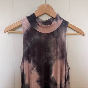 Mock neck tie dye dress